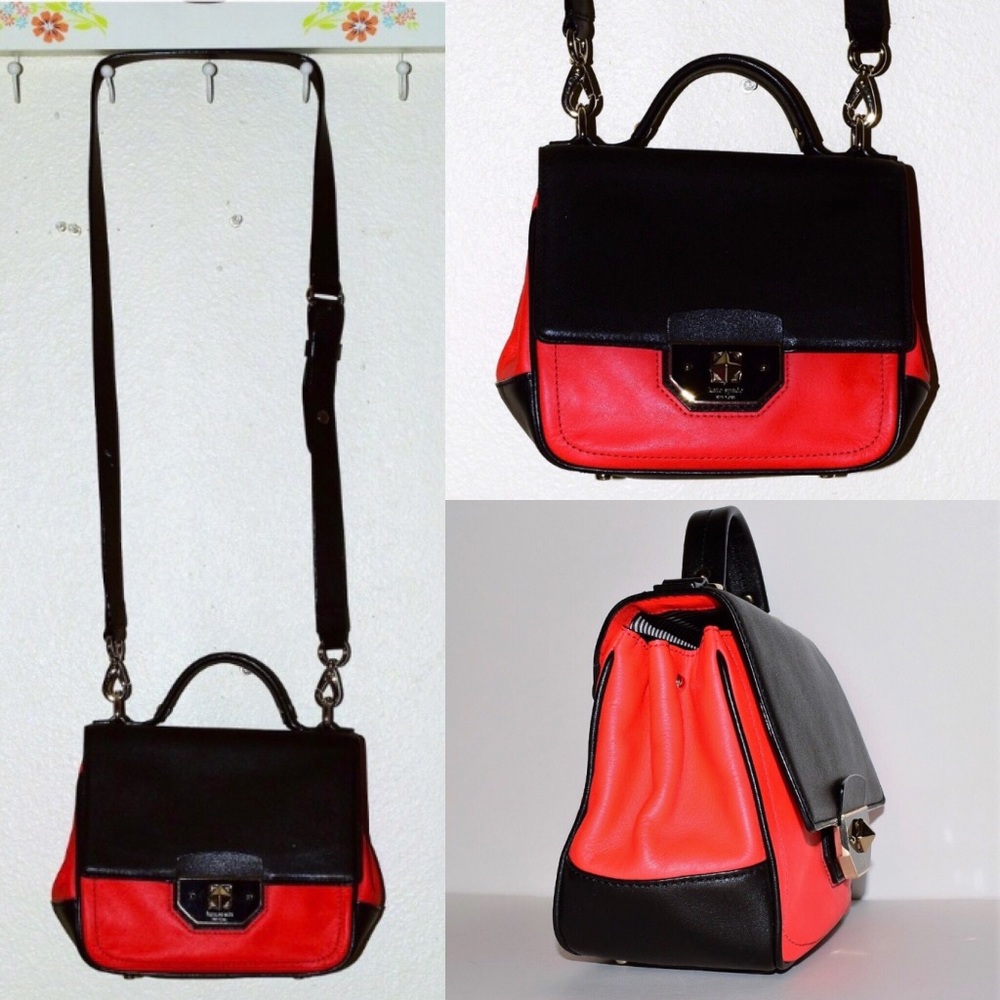 ♠️Kate Spade Black & Red Purse w/ detachable strap - Picture 3 of 7